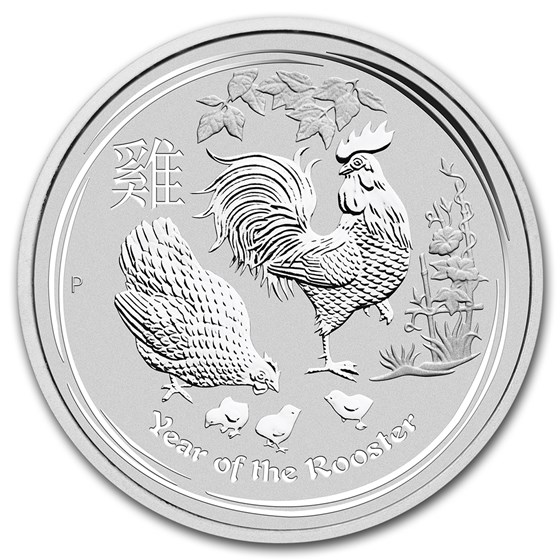 2017 Australia 1 kilo Silver Lunar Rooster BU 2017 Australia 1 kilo Silver Lunar Rooster BU